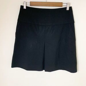 COACH 1941 Black Wool Blend Inverted Pleat A-Line Skirt 2